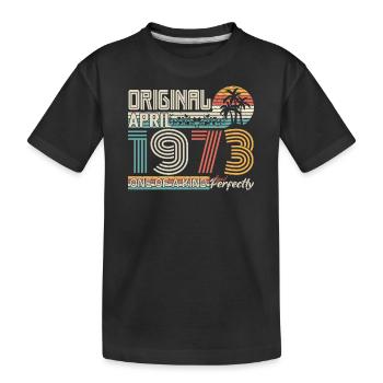 Avril 1973 anniversaire April 1973 cadeau 1973 - T-shirt bio Premium Enfant - noir - Devant