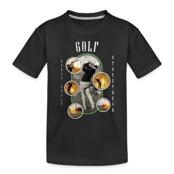 Golf Golf Golfer Sport Hobby Club Vintage - Kids' Premium Organic T-Shirt - black - Front
