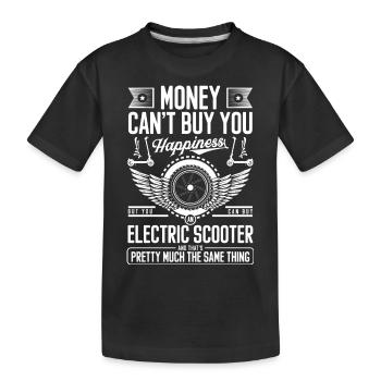 E-Scooter E-Bike E-Roller Hybrid - Kinder Premium Bio T-Shirt - Schwarz - Vorne