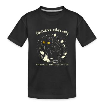 "Pawsitive vibes only" - Kids' Premium Organic T-Shirt - black - Front