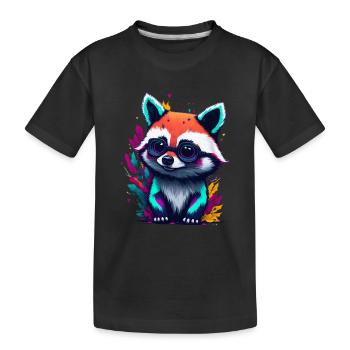 Racoon 1 - Kinder Premium Bio T-Shirt - Schwarz - Vorne