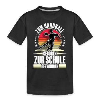Handball Handballer - Kinder Premium Bio T-Shirt - Schwarz - Vorne