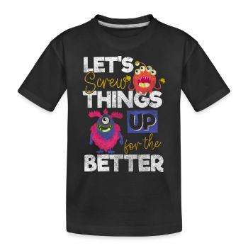 Monsters scare terribly cute - Kids' Premium Organic T-Shirt - black - Front