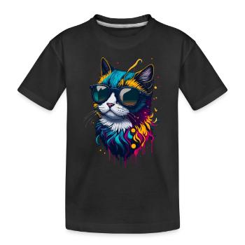 Chat mignon - T-shirt bio Premium Enfant - noir - Devant