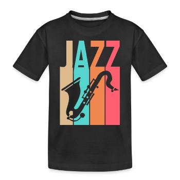 Jazzmusik - Saxophonist - Kinder Premium Bio T-Shirt - Schwarz - Vorne