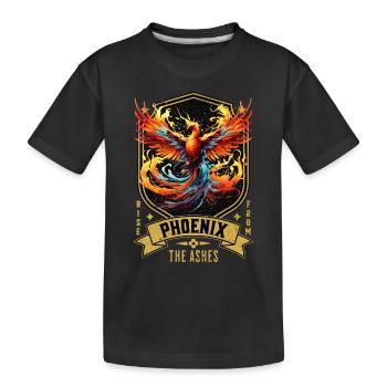 Phoenix Phoenix Fire Flames Mythologie des oiseaux - T-shirt bio Premium Enfant - noir - Devant
