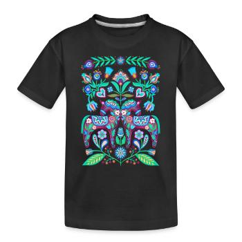 Schweden Schweden Skandinavien Dala Wikingerpferd - Kinder Premium Bio T-Shirt - Schwarz - Vorne