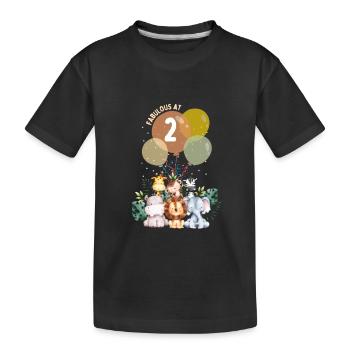 Animal children birthday party at the zoo two years - Kids' Premium Organic T-Shirt - black - Front
