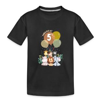 fabelhafter Tier Geburtstag Dschungel fünf Jahre - Kinder Premium Bio T-Shirt - Schwarz - Vorne