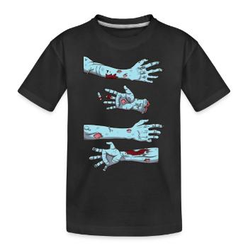 Zombie-Hände - Kinder Premium Bio T-Shirt - Schwarz - Vorne