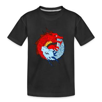 YIN YANG DRAGON - Kids' Premium Organic T-Shirt - black - Front