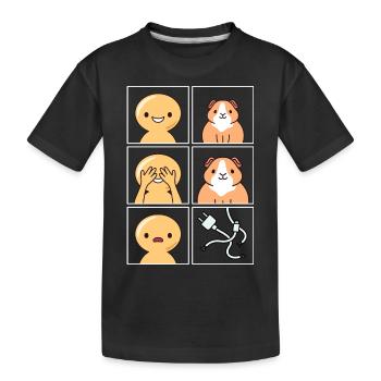 Meerschweinchen Kabel gegessen Design für Fans - Kinder Premium Bio T-Shirt - Schwarz - Vorne