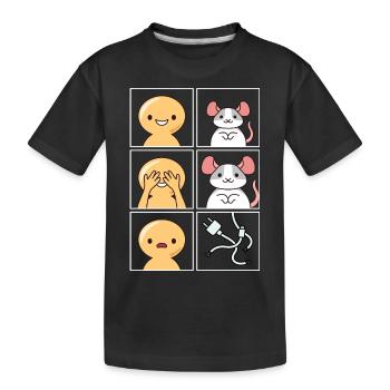 Ratte Kabel wurde gegessen Design für Rattenfans - Kinder Premium Bio T-Shirt - Schwarz - Vorne