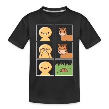 Conception du fumier de cheval pour les propriétaires de chevaux - T-shirt bio Premium Enfant - noir - Devant