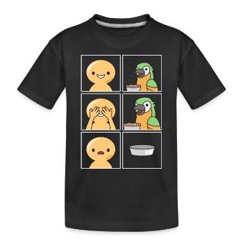 Papagei frisst schnell Design für Papageienfans - Kinder Premium Bio T-Shirt - Schwarz - Vorne