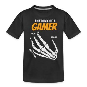 Anatomie d’un joueur - T-shirt bio Premium Enfant - noir - Devant