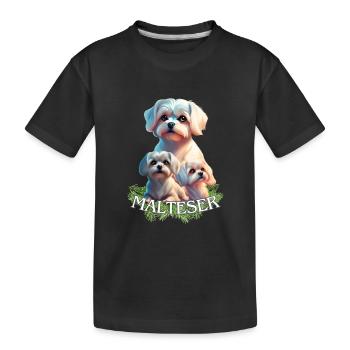 Chiens maltais - Groupe de chiens maltais - T-shirt bio Premium Enfant - noir - Devant