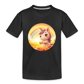 Licorne super mignon bébé licorne - T-shirt bio Premium Enfant - noir - Devant