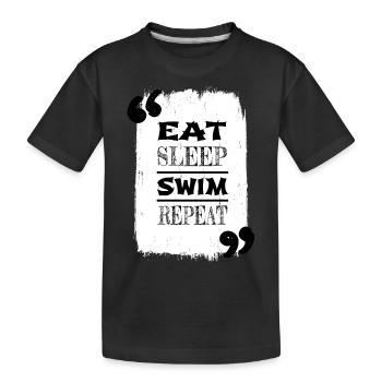 anniversaire sport maillot de bain apnée amour humour - T-shirt bio Premium Enfant - noir - Devant
