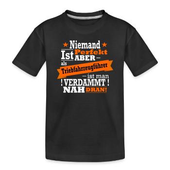 Triebfahrzeugführer, Eisenbahn und Zug Fan - Kinder Premium Bio T-Shirt - Schwarz - Vorne