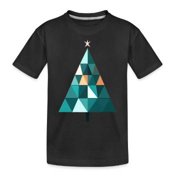 Polygon Christmas Tree Christmas Tree at Christmas - Kids' Premium Organic T-Shirt - black - Front