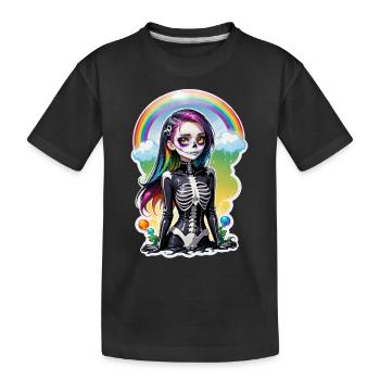 Halloween - Rock & Regenbogen - Kinder Premium Bio T-Shirt - Schwarz - Vorne