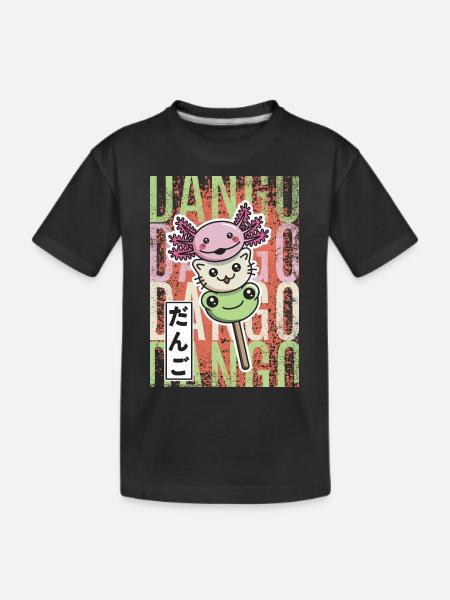 Dango Kawaii axolotl cat frog - Kids' Premium Organic T-Shirt - black