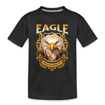 Adler Adlerkopf Raubvogel Greifvogel Tier Natur - Kinder Premium Bio T-Shirt - Schwarz - Vorne