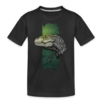 Rasante Verfolgung: Velociraptor in Bewegung - Kinder Premium Bio T-Shirt - Schwarz - Vorne