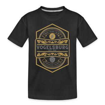 Vogelsburg Edel Logo - Kinder Premium Bio T-Shirt - Schwarz - Vorne