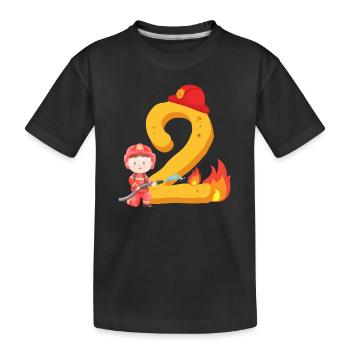 Second Fire Brigade Birthday Firefighter for the 2nd - Kids' Premium Organic T-Shirt - black - Front