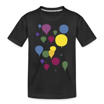 Bunte Ballone - Kinder Premium Bio T-Shirt - Schwarz - Vorne