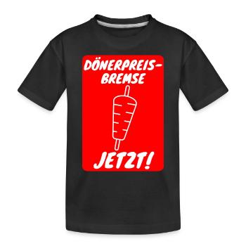 FREIN DE PRIX DE KEBAB Maintenant politique de kebab prix frein - T-shirt bio Premium Enfant - noir - Devant