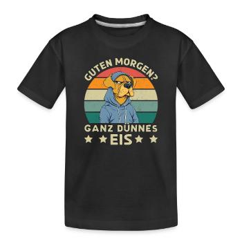 Good morning? Very thin ice - Kids' Premium Organic T-Shirt - black - Front