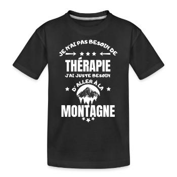 BERG-THERAPIE - Kinder Premium Bio T-Shirt - Schwarz - Vorne