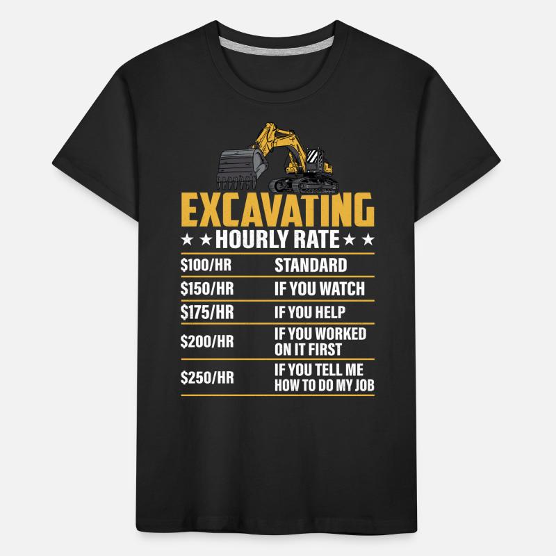 Excavating -Hourly Rate- Excavator Operator Kids' Premium Organic T-Shirt