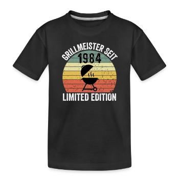 40th Birthday - Grillmeister since 1984 - Kids' Premium Organic T-Shirt - black - Front