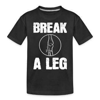 Broken leg - Kids' Premium Organic T-Shirt - black - Front