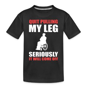 Rollstuhl - Kinder Premium Bio T-Shirt - Schwarz - Vorne