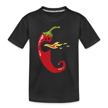 Fire chili - Kids' Premium Organic T-Shirt - black - Front
