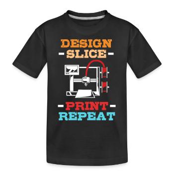 3D Druck - Kinder Premium Bio T-Shirt - Schwarz - Vorne