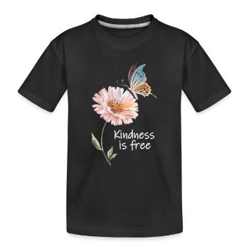 Freundlichkeit ist kostenlos - Kinder Premium Bio T-Shirt - Schwarz - Vorne
