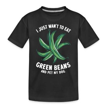 Grüne Bohnen - Kinder Premium Bio T-Shirt - Schwarz - Vorne