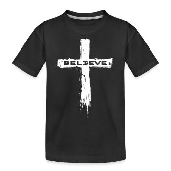 Croire Chrétiens Jésus Croix - T-shirt bio Premium Enfant - noir - Devant