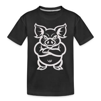 pig animal - Kinder Premium Bio T-Shirt - Schwarz - Vorne