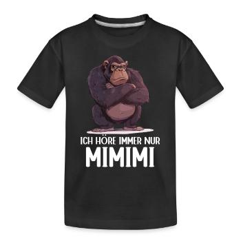 Gorille Singe Singe Gorilles J’entends Mimimi - T-shirt bio Premium Enfant - noir - Devant