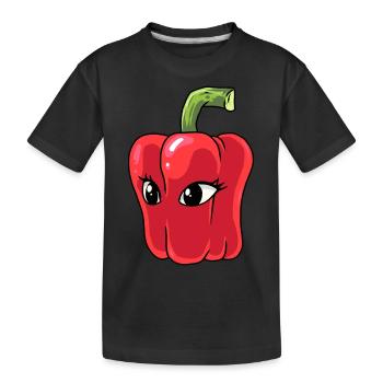 Poivrons Poivrons Légumes Végétarien Cuisinier Chefs - T-shirt bio Premium Enfant - noir - Devant