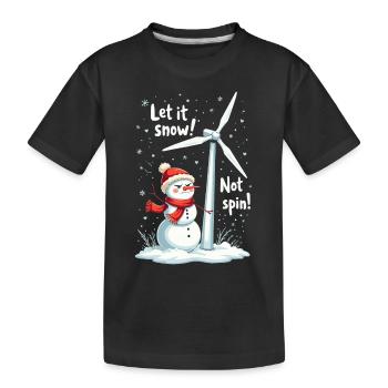 Stopp Windräder - Lasst es schneien, nicht drehen - Kinder Premium Bio T-Shirt - Schwarz - Vorne