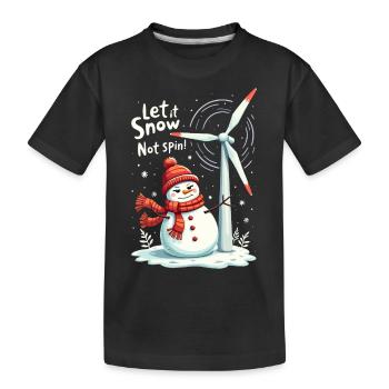Stopp Windräder - Lasst es schneien, nicht drehen - Kinder Premium Bio T-Shirt - Schwarz - Vorne