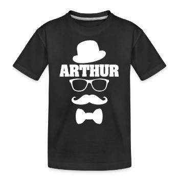 First name Arthur - Kids' Premium Organic T-Shirt - black - Front